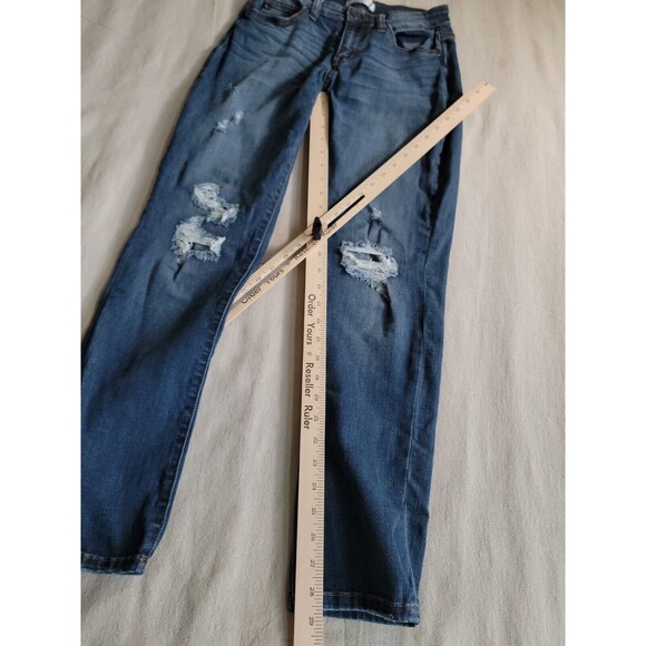 Judy Blue Jeans Womens 5 28x29 Boyfriend Distressed Stretch Mid Rise Modern - Picture 2 of 16
